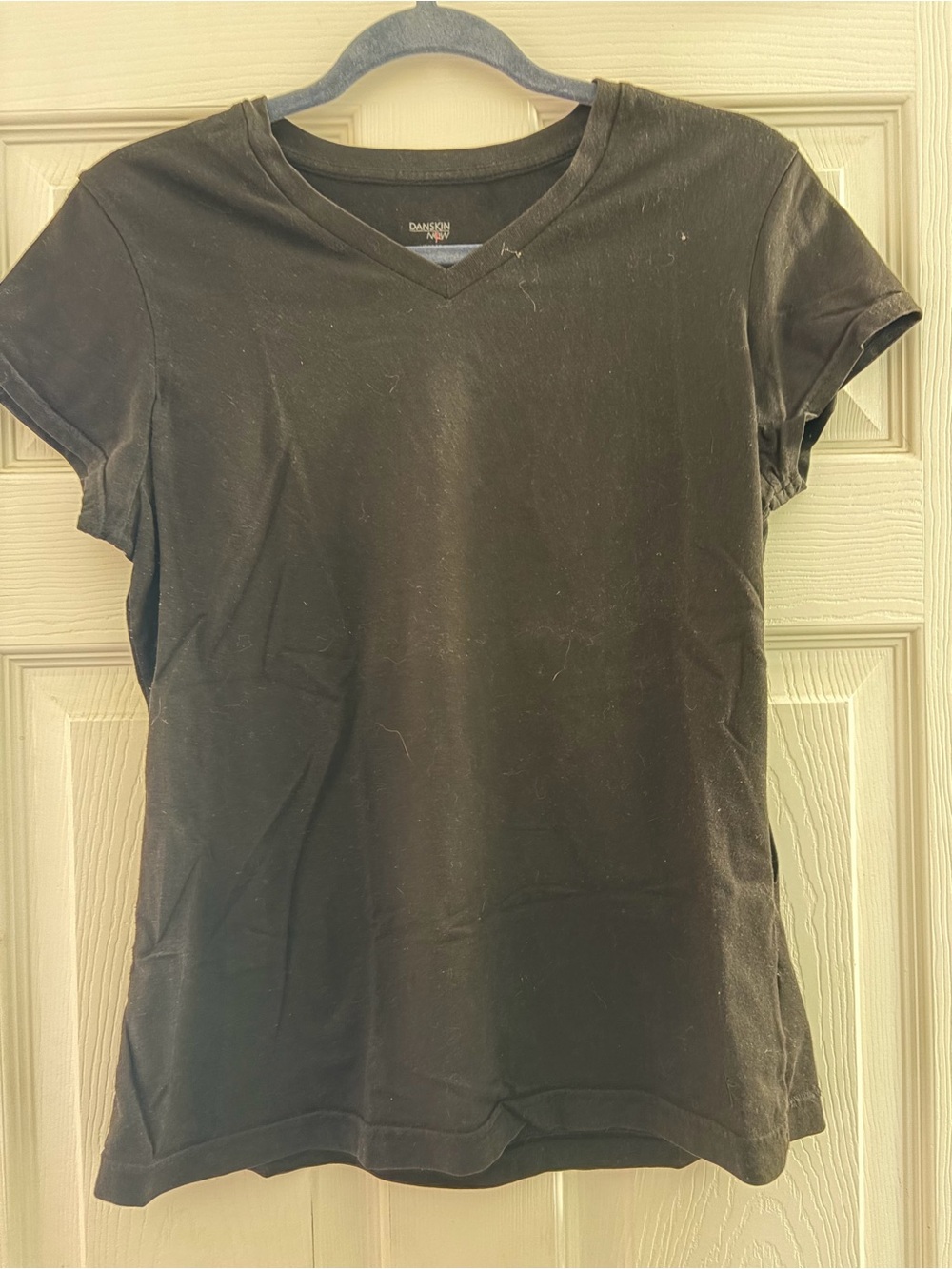 Danskin Black V-Neck Short Sleeve Tee
